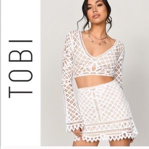 Lulus Tobi White Lace Two Piece Set